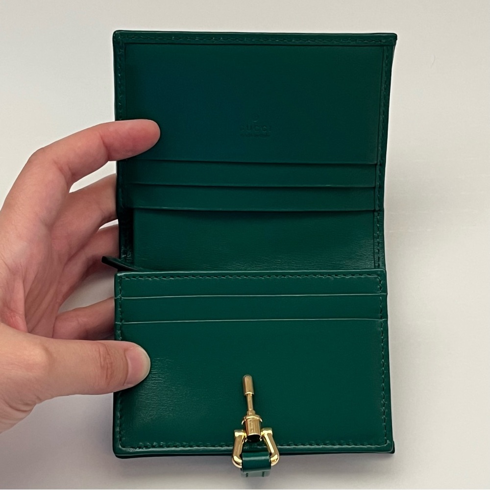 Gucci Jackie 1961 Card Case Wallet in Emerald Green - Picture 14 of 17